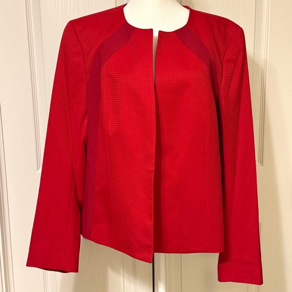 Le Suit Women's Red Jacket Blazer With Hook and Eye Closure Sz 16 NWT - Picture 10 of 15